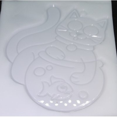 mal raamhanger poesje met vissenkom