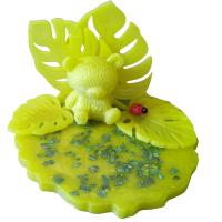 memory standaard beertje met blaadjes in het geel