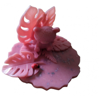 memory standaard beertje met blaadjes in het roze